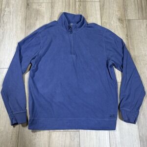 Izod Saltwater Sweater Mens XLT Tall Blue Quarter Zip Pullover Relaxed Classics